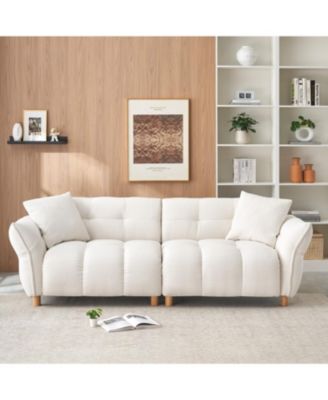Streamdale Teddy Sofa Beige with Pillows - 93.7" - Apartment/Office/Living Room