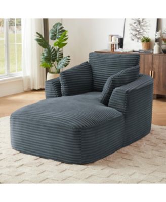 Oversized Corduroy Chaise Lounge Sofa