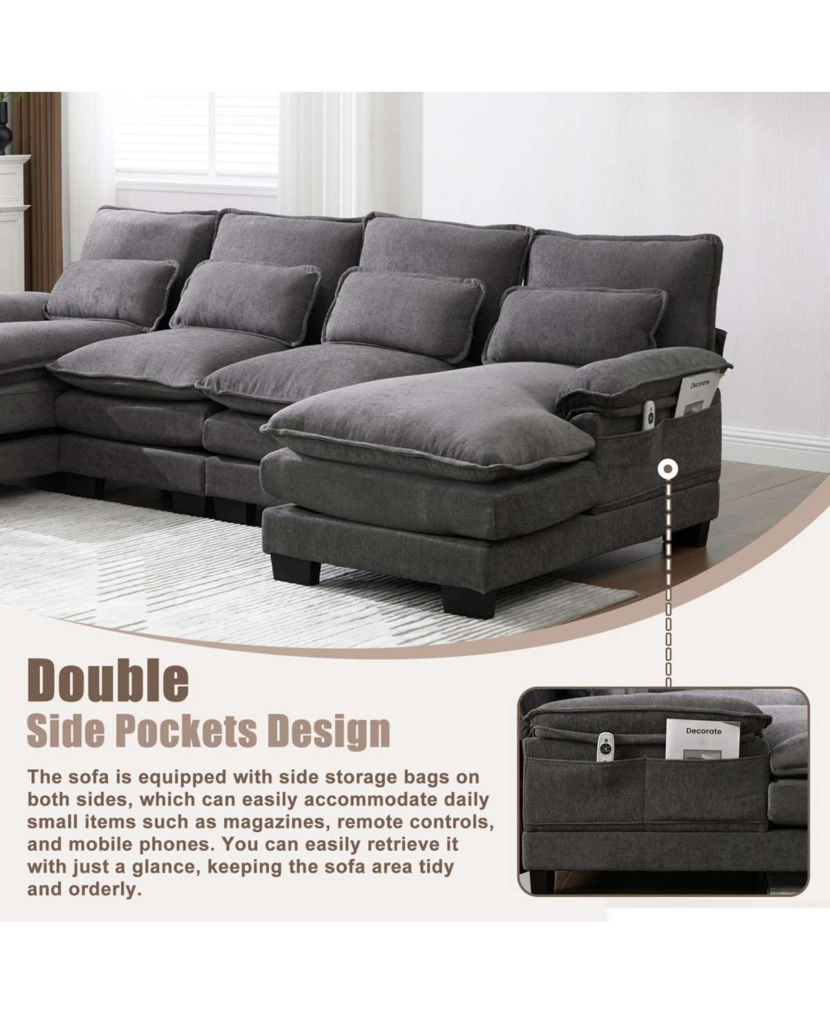 Streamdale Furniture U Shaped Cloud Couch