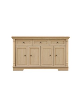  Farmhouse Kitchen Storage Cabinet, Roman Column Coffee Bar/Wine Cooler