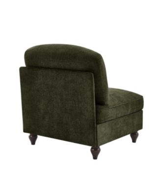  Armless Sofa Chenille W/1 Pillow -Green