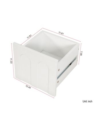 Streamdale White Sideboard Storage Cabinet  & Multi-Functional with Glass Doors