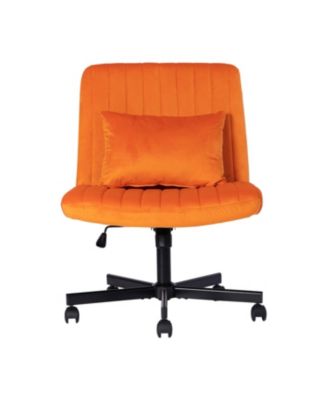 Orange Velvet Criss Cross Office Chair