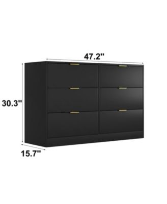 Streamdale Simply Modern 6-Drawer Dresser - Black