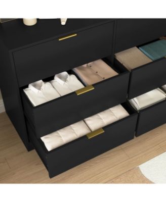 Streamdale Simply Modern 6-Drawer Dresser - Black