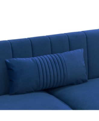 Modern Plush 3-Seater Sofa with Pillows & Metal Legs