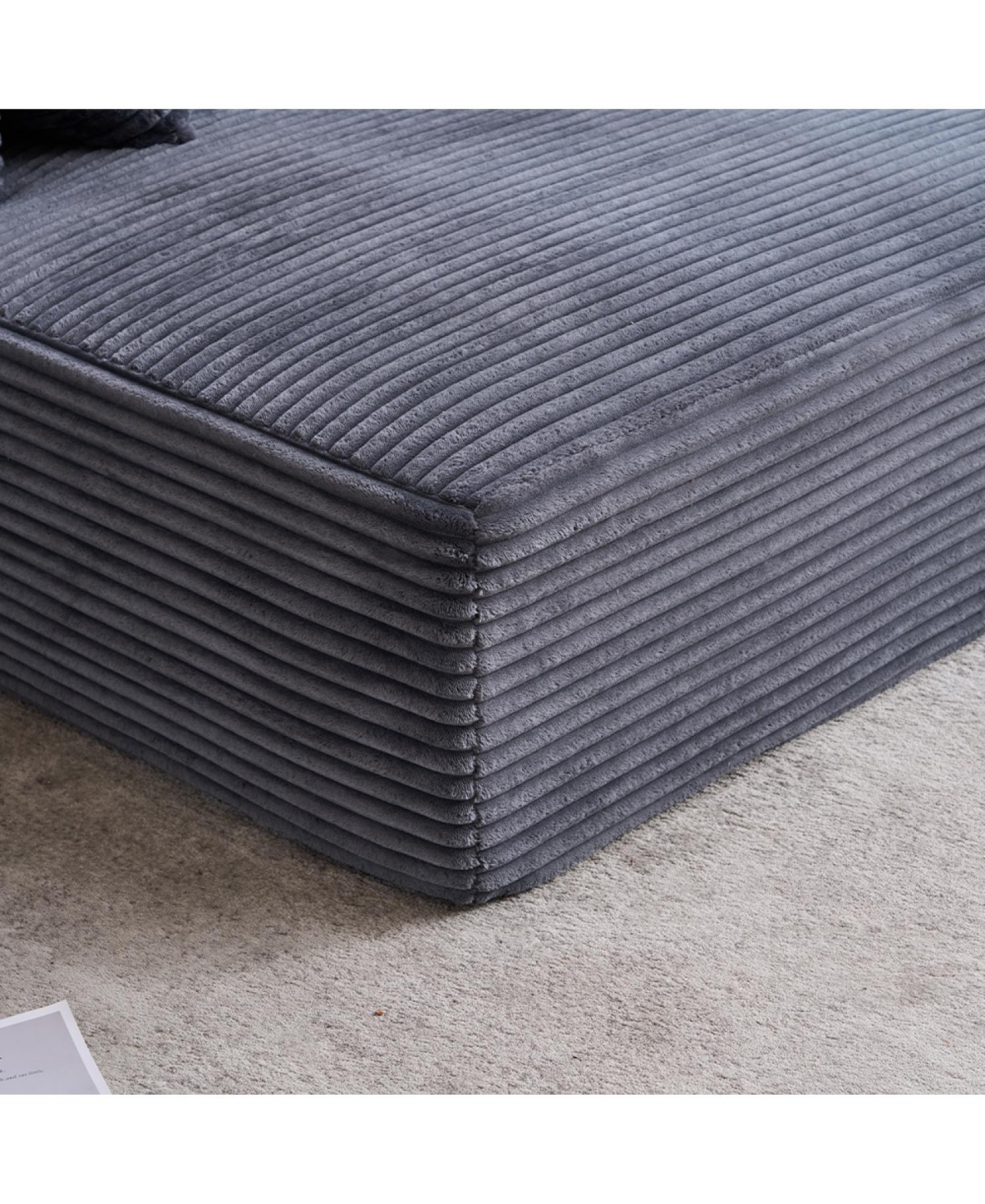 Streamdale Furniture Streamdale Oversized Chaise Longue Chair Indoor Modern Upholstered Corduroy Deep Seat Sofa Bed