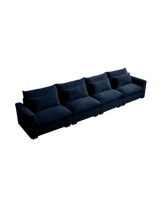 4 Seater Corduroy Couch with 4 Pillows