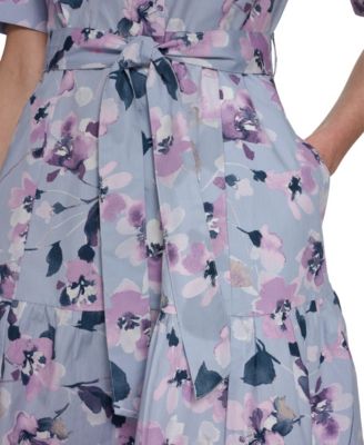 Women's Short-Sleeve Collared Shirt Dress