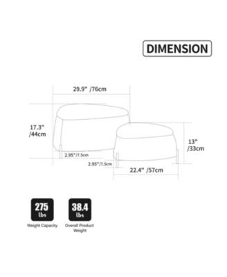 29.9" Wide Storage Ottoman Set with Metal Legs