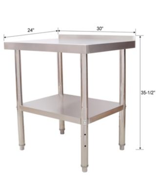 Stainless Steel Prep Table 30x24x35.5" w/ Backsplash