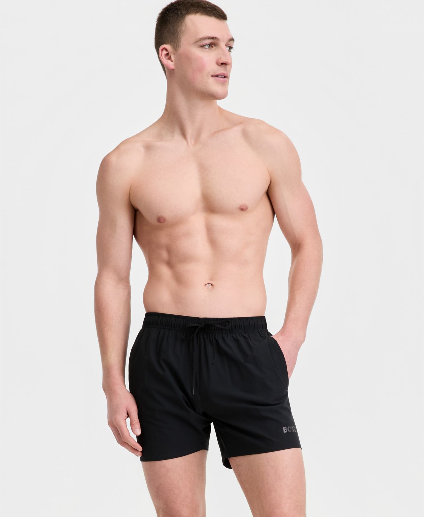 Плавки Bay для мужчин, стрейч — BOSS by Hugo Boss, цвет: Чёрный — фото 1