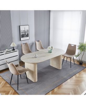 MDF Pedestal Dining Table - Modern Style for 4-6
