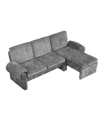 Streamdale 94" Convertible Futon Sofa Bed Chaise & Pillows