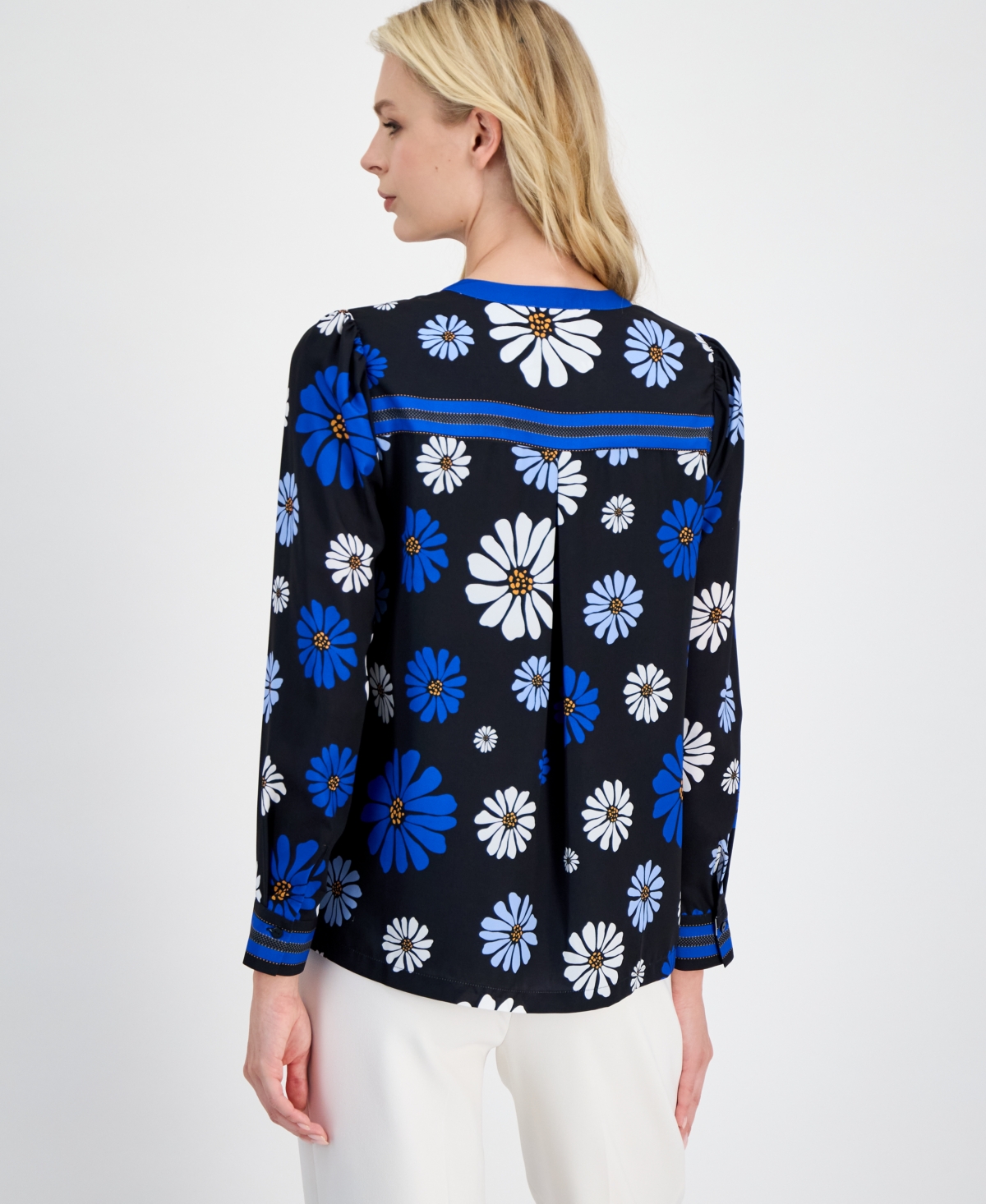 T Tahari Women's Printed Button-Front Shirt