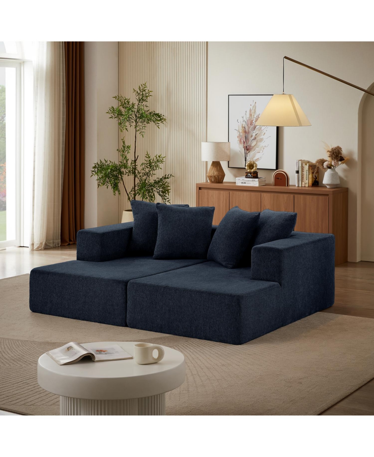 Streamdale Furniture Chenille Sectional Sofa Plush Chaise, Versatile Design