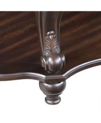 42" Espresso Oval Coffee Table with Open Storage and Easy Assembly