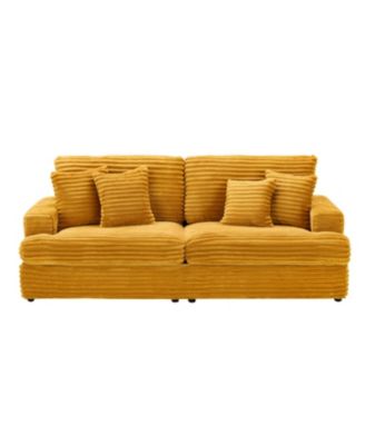 Streamdale Corduroy Sofa 79.3", 3-Seater  with 4 Pillows