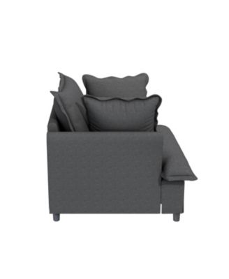 Oversized Single Sofa Module for Sectional Sofa, Wide Chenille Armchair with Pillows