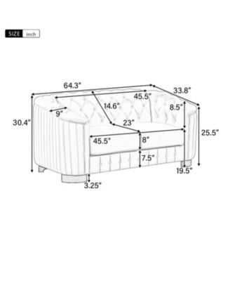 64.3" Velvet Loveseat Sofa