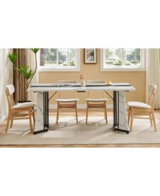 70.9" Marble Grain Dining Table - Seats 8