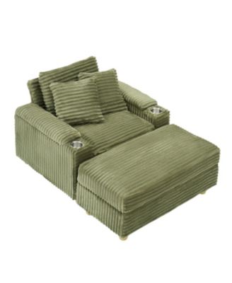 Green Corduroy Sofa Set w/ Storage