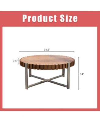 Felief 31.4-inch Round Wood Coffee Table