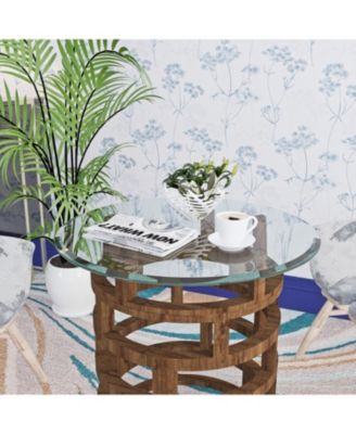 24" Round Tempered Glass Table Top - Beveled Edge