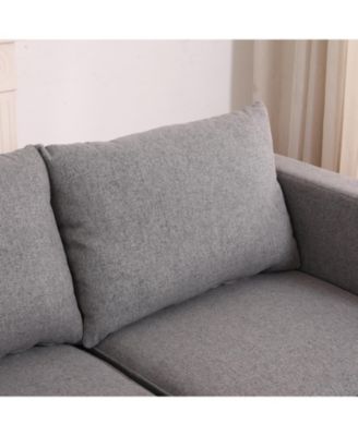Dark Grey Small Sectional Sofa with Ottoman