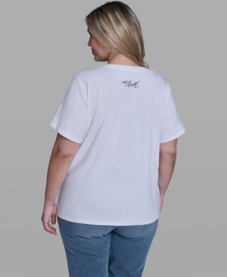 Plus Size Embellished Eiffel T-Shirt
