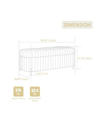 Faux Fur Flip Top Storage Bench - Beige