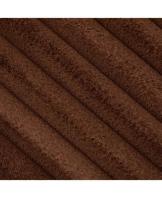 Upholstered Round Ottoman Coffee Table with Storage Shelf - Brown