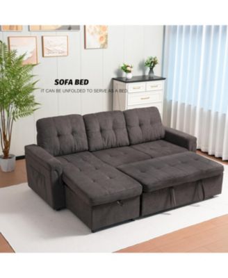Upholstered Sleeper Sectional with Reversible Storage