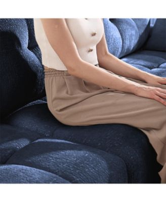 Ergonomic Sofa & Ottoman Set - Blue