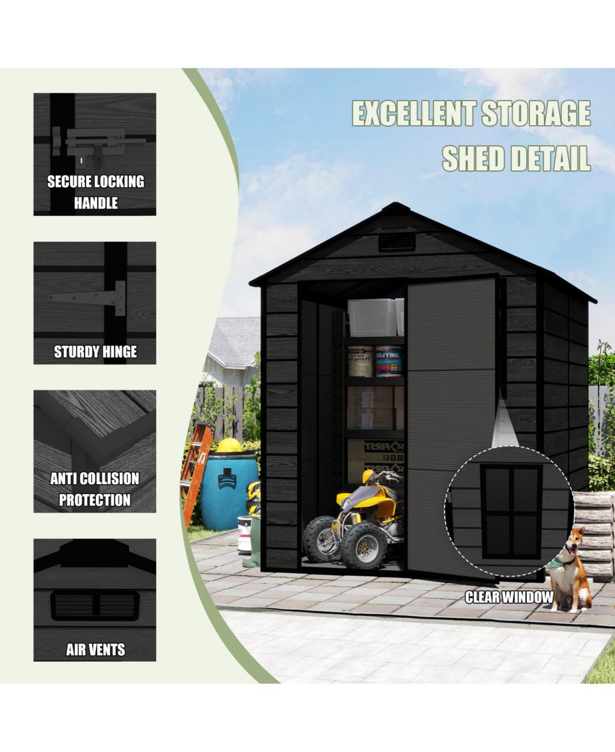 Streamdale Furniture Streamdale 6x6 Resin Storage Shed - Waterproof, Uv Proof
