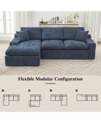  Cloud Sectional Sofa 107.9" Blue