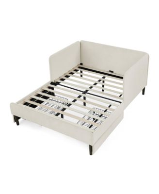 Upholstered Platform Bed Frame w/ 2 Drawers, Adjustable Velvet