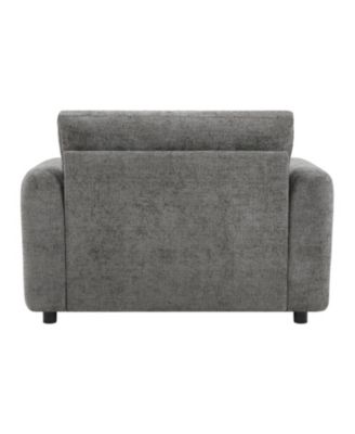 Tufted Chenille Armchair with Charger & Wide Seat