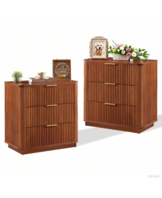 Streamdale 3 Drawer Dresser Set - Modern Wave Design