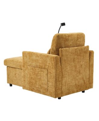 Multifunctional Chenille Recliner Sofa with Storage & Phone Bracket