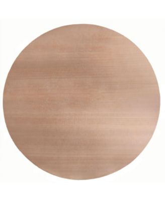 Modern Round Wood Coffee Table - Natural Finish