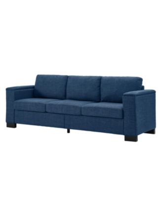 Modern Blue Sofa with Cup Holder & Storage