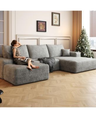 107" Cloud Sectional Sofa with Ottoman