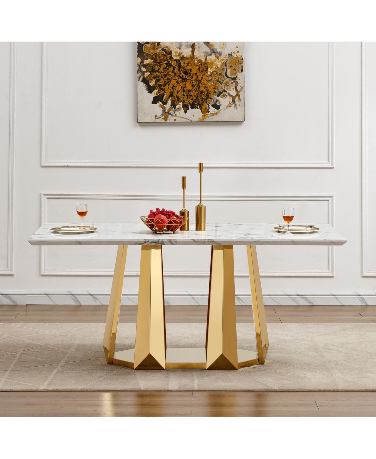 Streamdale Furniture 70" Faux Marble Dining Table