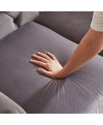 Velvet Sofa Set- 3+2 Seater, Wood Frame, Metal Legs, Cushions