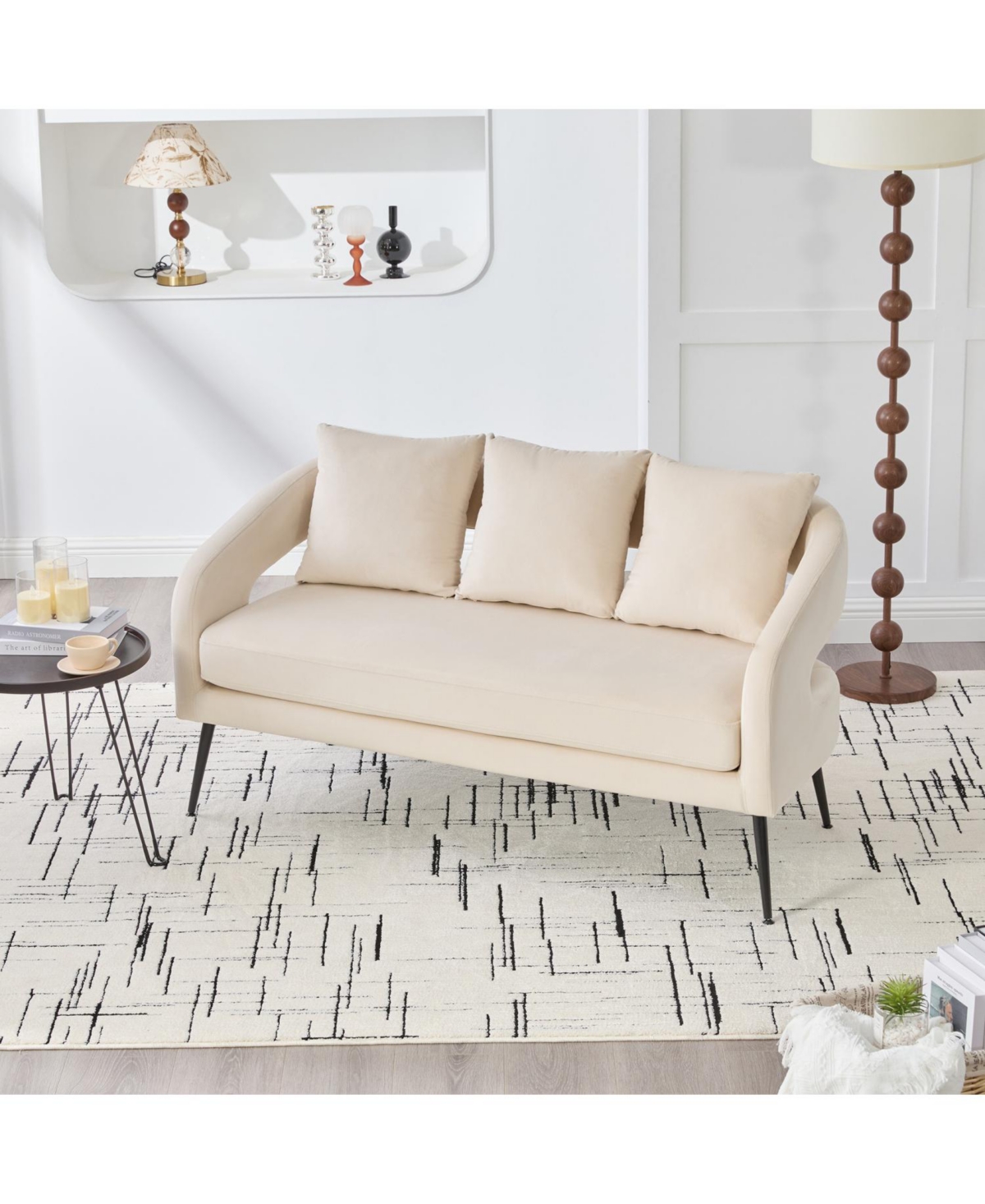 Streamdale Furniture Velvet Living Room Set- Loveseat & 2 Chairs