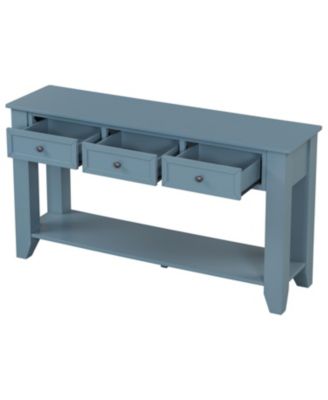 Streamdale 55.4" Modern Console Table with 3 Drawers & Metal Handles