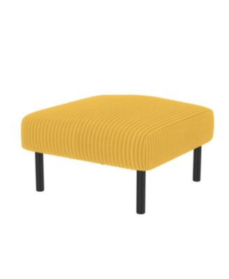 Corduroy Ottoman Footstool with Legs