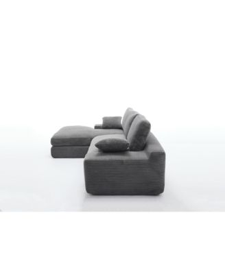 99" Modular Sectional Sofa Set, Modern Minimalist Couch, Sleeper, Grey