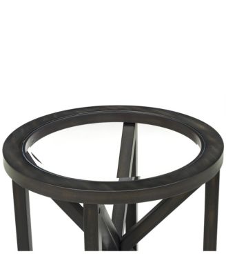  Modern Glass Coffee Table - Wood Base, Round Top